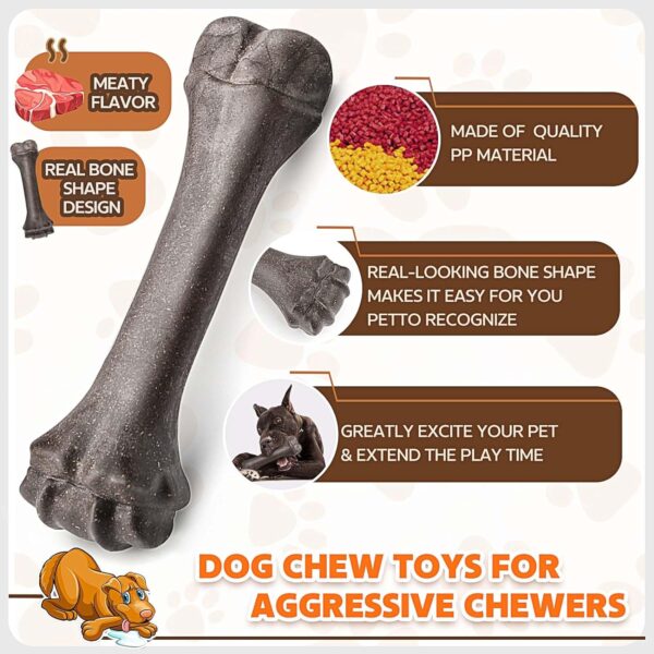 Dog Toys for Aggressive Chewers, Indestructible Dog Bones for Aggressive Chewers, Tough Dog Chew Toy for Heavy Duty Dogs, Big Dog Teething Toys with Durable Nylon for Large/Medium Breed Puppies… - Image 3