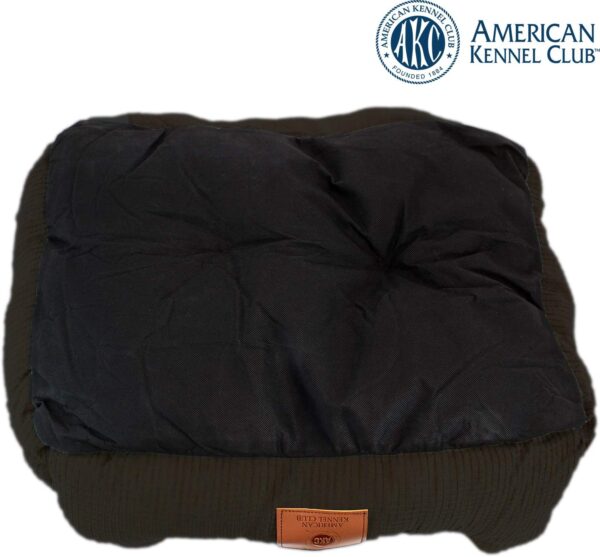 American Kennel Club Small Black Dog Bed, Solid Weave Cuddler, AKC Pet Cuddler, 26" - Image 5