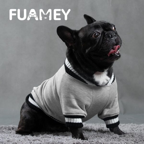 FUAMEY Dog Pullover Sweatshirt，Dog Winter Sweaters Warm Dog Clothes Dog Vest Thick Puppy Pullover Soft Pet Fleece Sweater Cute Doggie Boy Girl Outfit for Small Medium Dogs Grey S - Image 6