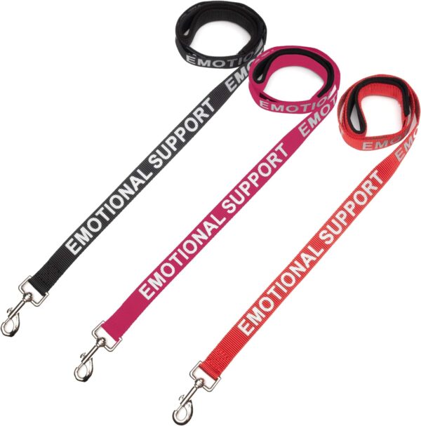 Emotional Support Dog Leash Wrap with Neoprene Handle and Reflective Emotional Support Lettering - Supplies or Accessories for ESA Emotional Support Dog Vest or Harness (Black, Emotional Support) - Image 4