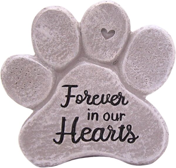 Forever in Our Hearts Paw Print Figurine, Pet Bereavement Gift, 5 Inches