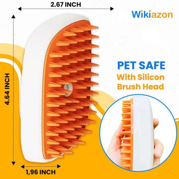 4 In 1 Cat Steam Brush, Easy Cleaning, Anti Static Shedding Spray Comb, Hair Removal, Misting Indoor Steamy Grooming Brush for Dog & Pet, Water Spritz Defur with Cloud & Pet Care (Orange Pro) - Image 5