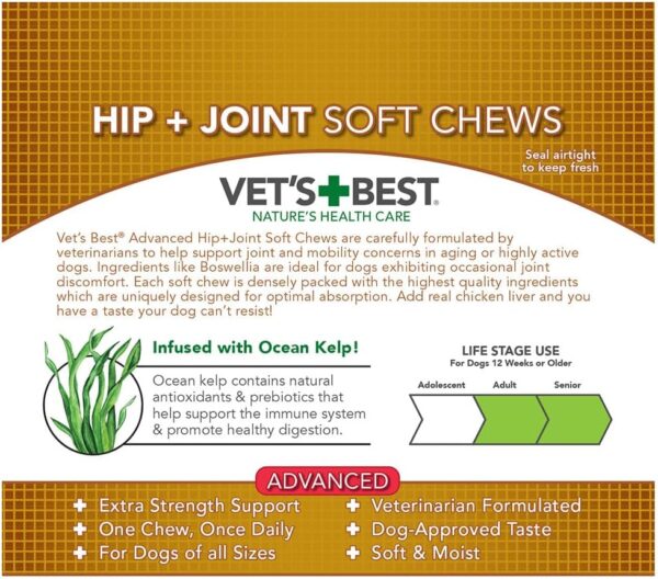 Vet's Best Hip & Joint Soft Chew Dog Supplements | Formulated with Glucosamine & Chondroitin to Support Dog Joint & Cartilage Health | 30 Day Supply - Image 5