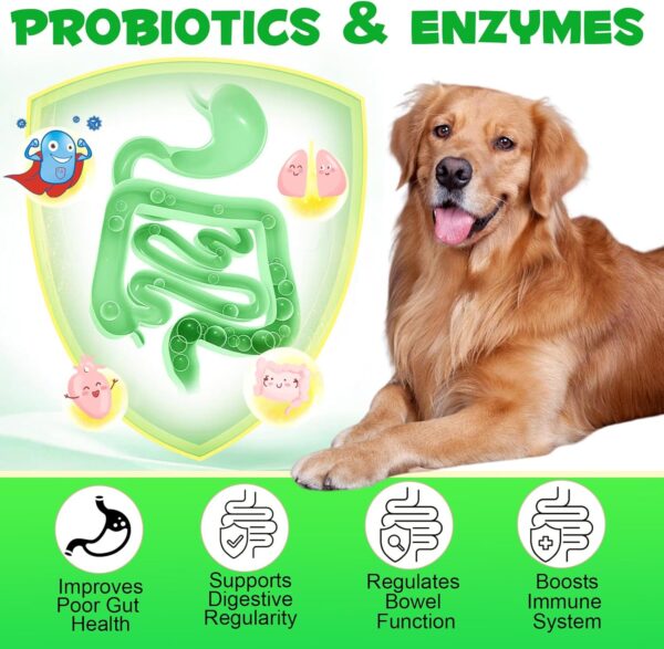 Probiotics for Dogs, 180 Chews Dog Probiotics and Digestive Enzymes, Promotes Gut Health, Dog Probiotics for Bowel Support, Immunity Health - Image 3