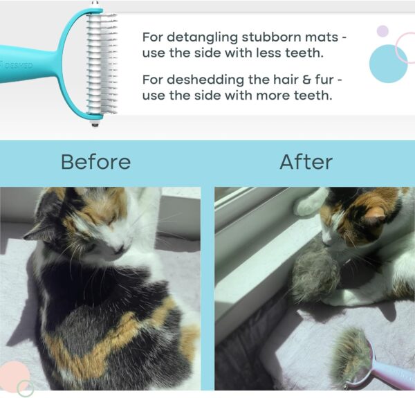 Uproot Clean Deshedder: Cat & Dog Brush for Shedding - Convenient Deshedding Dog Brush and Cat Hair Brush for Easy Grooming - by The Creators of The Uproot Cleaner Pro Pet Hair Remover! - Image 4