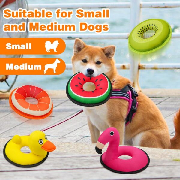 Squeaky Dog Toys, Floating Dog Toys for Indoor or Outward Play, Swim Ring Design Interactive Dog Gifts for Small and Medium Dogs - Flamingo - Image 7