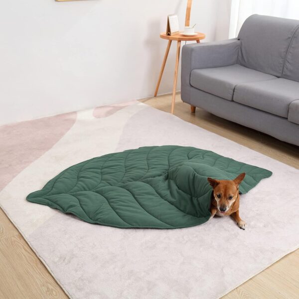 Leaf Shaped Cotton Dog Blankets for Small Medium Large Dogs, 57''x43'' Pet Blanket for Couch Protection, Machine Washable Puppy Mat for Dog Bed, Soft Plush Pet Throw Blanket for Bed, Sofa, Floor - Image 6