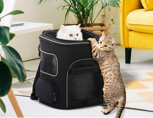 PETSFIT Dog Backpack Carrier with Upgraded Waist Protection Design, Cat Backpacks for Carrying Cats/Dogs/Puppies Up to 22 Pounds. Designed for Hiking Camping Traveling,Black - Image 7