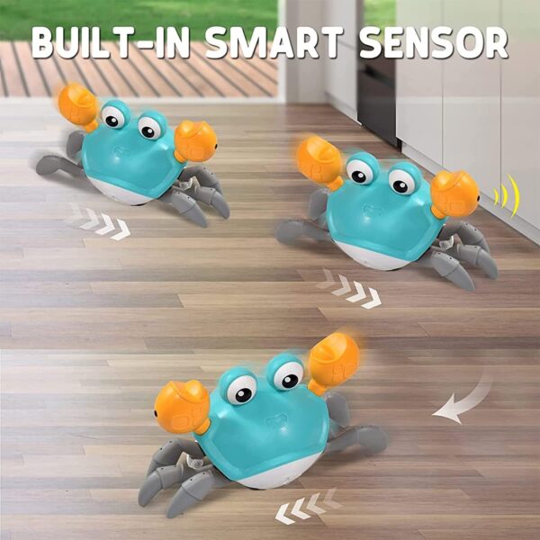 Crawling Crab Dog Cat Toys, Escaping Crab Dogs Cats Toy with Obstacle Avoidance Sensor Interactive Pet Toys with Music Sounds & Lights for Dogs Cats Dancing Crab Toys Gifts for Puppy Small Medium - Image 2