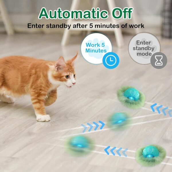 Interactive Cat Toys Ball for Indoor Cats Fast Rolling in Tunnel, Motion Activate Cat Toy with Chirping, Hide and Seek Mouse Catching Toy (Green) - Image 3