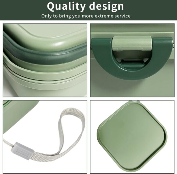 Collapsible Dog Water Bowl, Portable Dog Bowl for Traveling, 2-in-1 Pet Food and Water Feeder - Travel Dog Bowls with Lid for Walking, Traveling, Camping and Hiking - Image 4