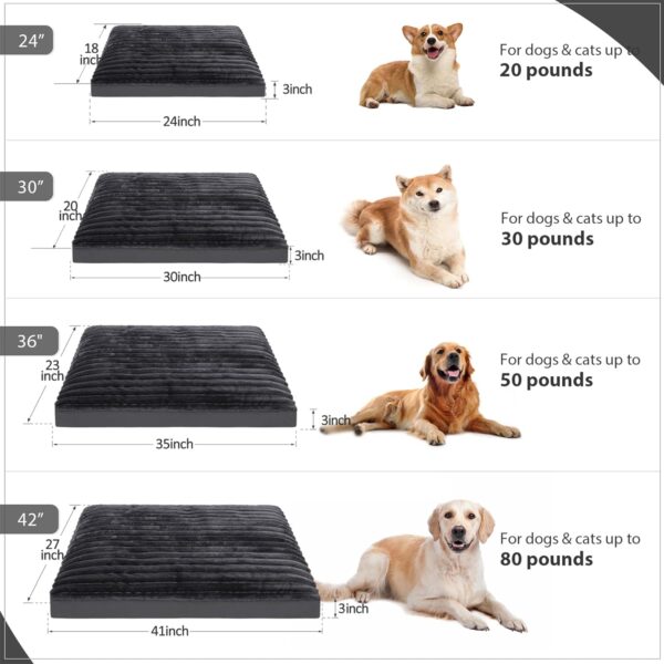 Vonabem Large Dog Bed Washable with Removable Cover Waterproof, Dog Crate Beds for XL Large Medium Small Dogs Cats, Soft Flannel Pet Beds Anti-Slip Kennel Pad 36 inch - Image 6