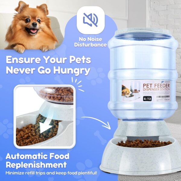 Flexzion Gravity Pet Feeder Food Dispenser (6-12 lb Size) for Dogs Cats Automatic Replenish Dry Food Storage Container Bowl for Small Medium Breed Dog Cat Animal Feeding Watering Fountain Supplies - Image 5