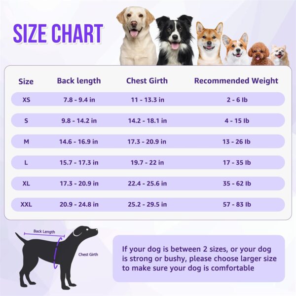 SlowTon Dog Surgery Recovery Suit - Zipper On Dog Onesies After Surgery for Female Male Dog, Abdominal Wounds Bandages Cone/E-Collar Alternative Dog Surgical Body Suit Shirt (Purple - Tie Dye,L) - Image 3