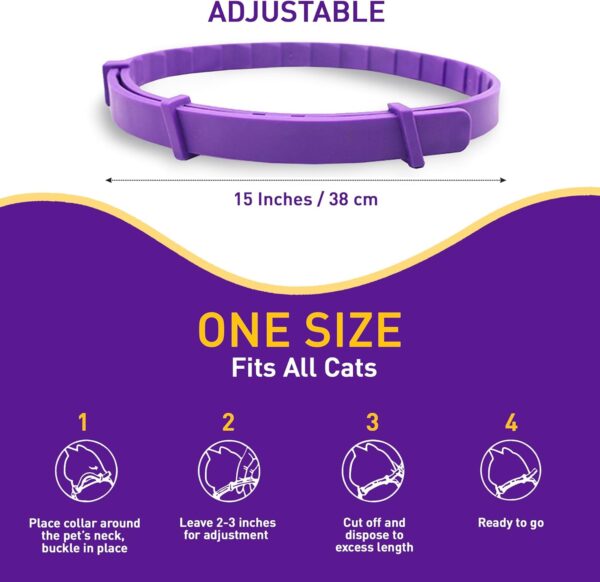 4 Pack Calming Collar for Cats – Pheromone Cat Calming Collar Cat Anxiety Relief and Stress – Adjustable Water Resistant Breakaway Calming Collars Natural Ingredients Pheromones Rapid Effect - Image 6