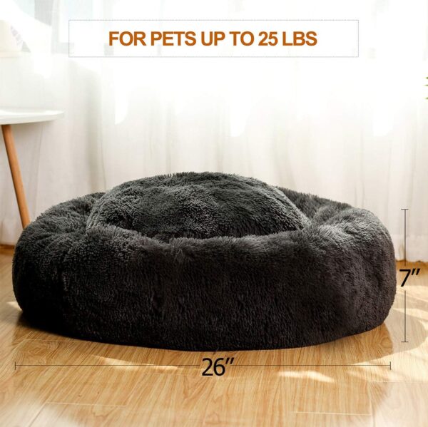 Donut Dog Beds for Medium Dogs,Washable Large Dog Bed Calming Cuddler,Fluffy Round Pet Bed,Faux Fur Small Cat Bed. - Image 4