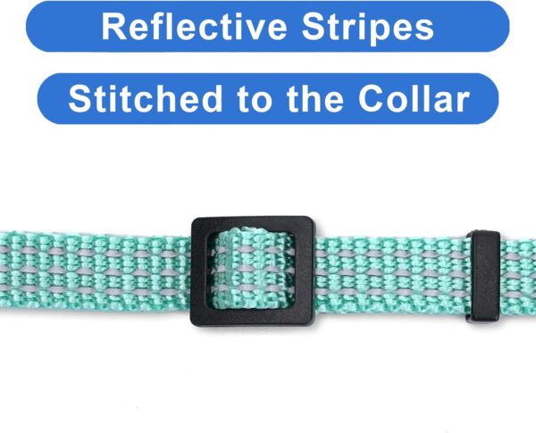 Pawtitas Reflective Cat Collar with Safety Buckle and Removable Bell Cat Collar Kitten Collar Teal Cat Collar - Image 4