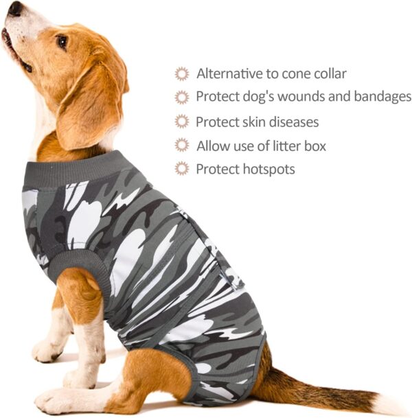 Kuoser Recovery Suit for Dogs Cats After Surgery, Professional Pet Recovery Shirt Dog Abdominal Wounds Bandages, Substitute E-Collar & Cone,Prevent Licking Dog Onesies Pet Surgery Recovery Suit - Image 7