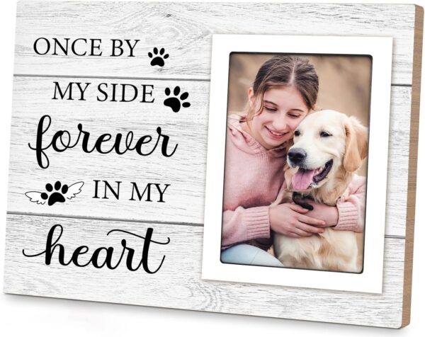 Pet Memorial Gifts for Dogs - Dog Memorial Gifts Picture Frame - Loss of Dog Sympathy Gift, Pet Loss Gifts Dog Remembrance Gift, Cat Passing Away Memorial Frame with Paw Print 4x6" Photo