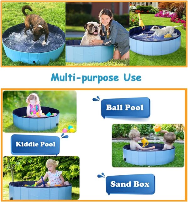 Dog Pool Puppy Foldable Dog Pool pet Pool Dog Swimming Pool Portable Suitable for Indoor and Outdoor use (32x8in) - Image 3