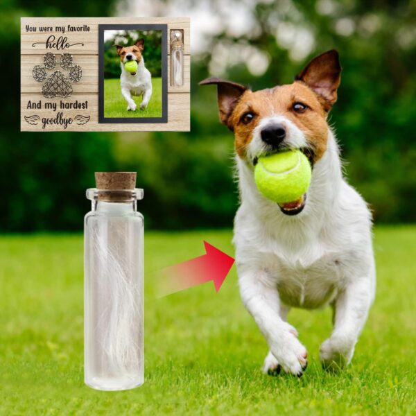 Dog Memorial Frame for Ashes or Hair with Glass Bottle Pet Loss Gifts for Loss of Dog Sympathy Picture Frame(Black) - Image 5