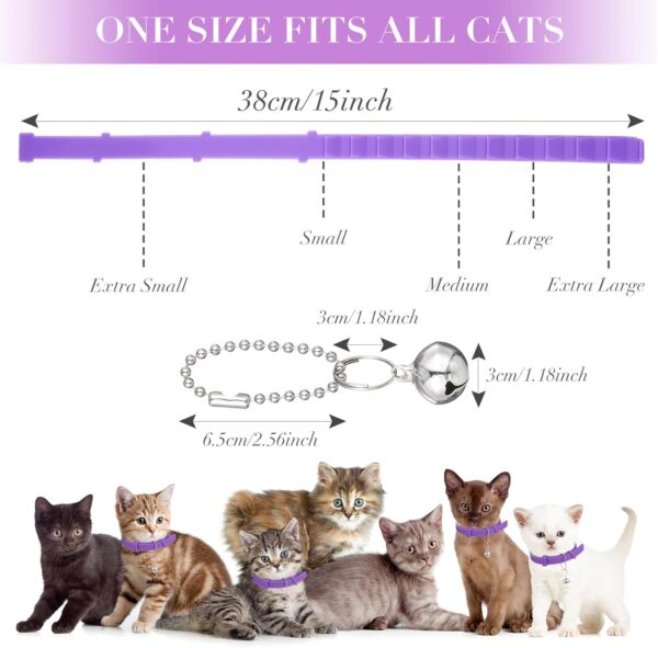 4 Pieces Cat Calming Collars Adjustable Cat Pheromones Calming Collars with 4 Bells Reducing Anxiety for Pets Suitable for Small Medium and Large Cats (15 Inches) - Image 4