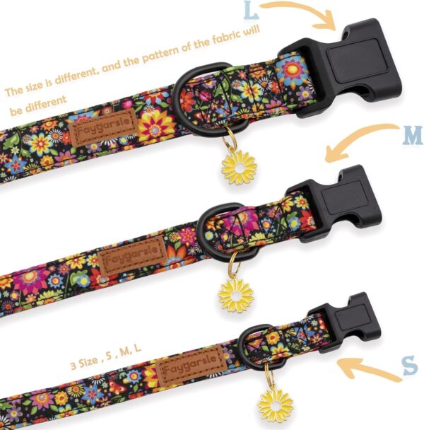 Faygarsle Floral Dog Collar for Girls and Female Dogs Soft and Fancy Pet Collar with Flower Design Ideal Black Dog Collar for Small Medium Large Dogs M - Image 4