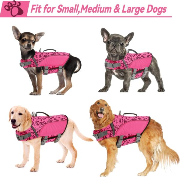 ALAGIRLS Ripstop Dog Life Jacket Pet Life Vest for Small Dogs, Reflective Life Jacket Dog Safety Vest with Superior Buoyancy for Boating Surfing Swimming Pool Beach, Pink S - Image 8