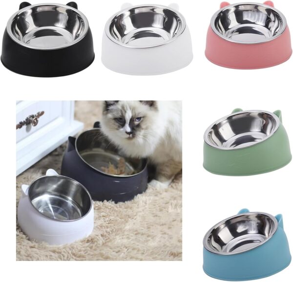 Relief Neck Pressure Bowl Cats Feeding Watering Bowl Space Saving Neck Protected Eatting Watering Bowl for Feeding - Image 2