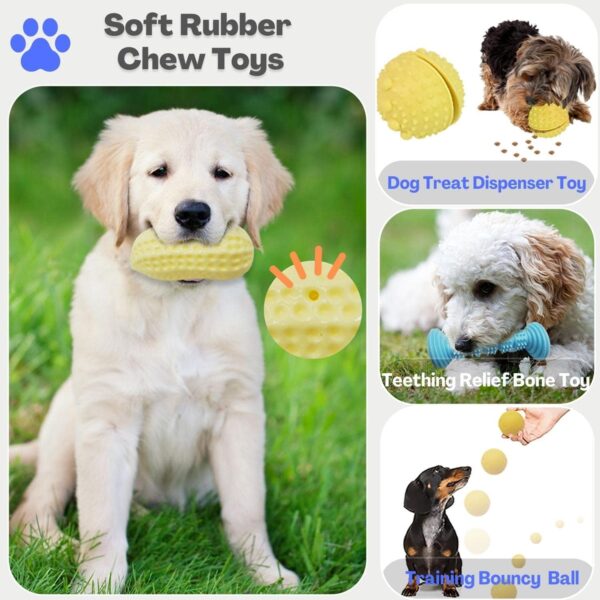 Dog Chew Toys for Teething,Boredom,Toothbrush,20 Pack Puppy Toys with Rope Toys, Treat Balls and Squeaky Toys for Small/Medium Breeds - Image 7