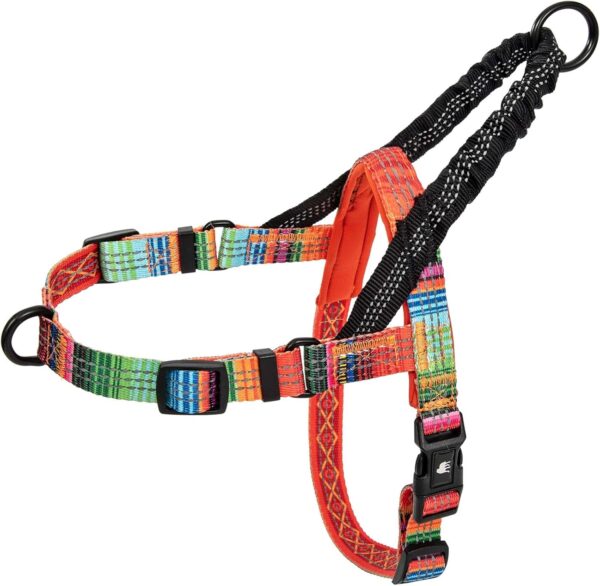 Leashboss No Pull Dog Harness, Easy Walk for Small, Medium, and Large Pets, Reflective with Rear and Front Clip Attachment (Blanket Pattern, Medium)