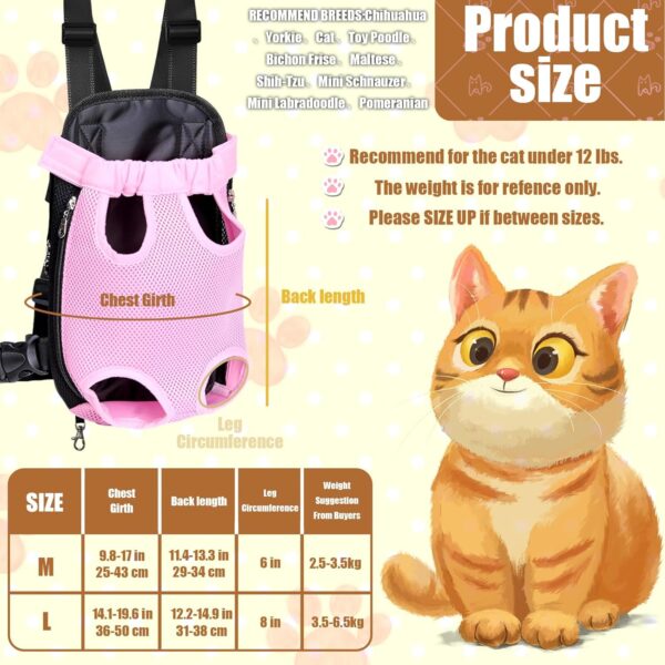 Pet Carrier Backpack, Adjustable Cat Carrier Backpacks, Front Carrier for Small Dogs, Front Facing Dog Carrier, Dog Hiking Backpack, Cat Front Carrier Chest, Pet Backpack Carrier for Cats - Image 2