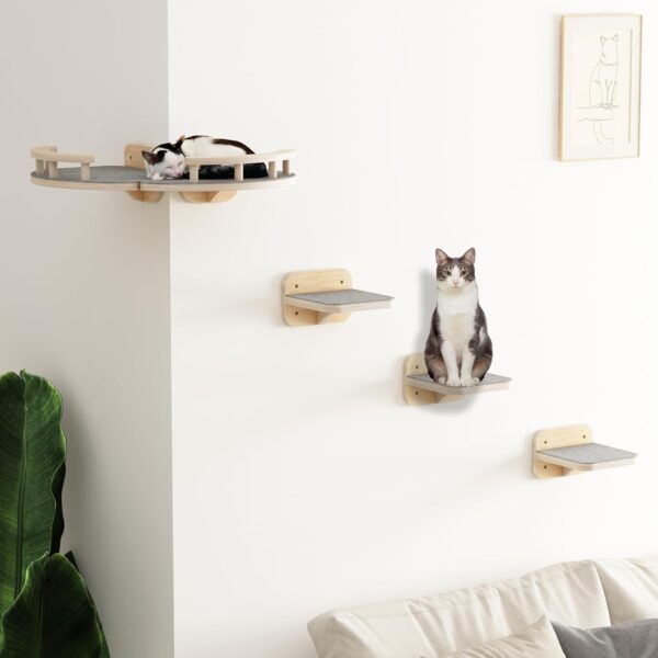 Modern Cat Wall Furniture, Cat Wall Shelves Fit Cat Up to 22Lbs with 3 Steps Cat Climbing Shelves, Cat Hammock,Floating Cat Shelves,Cat Wall Mounted Shelves and Perches,Gift for Cat - Image 7