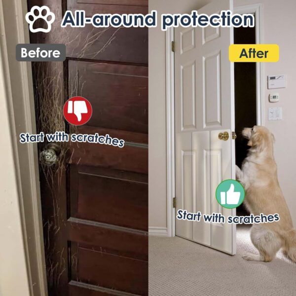 Door Protector from Dog Scratching - Cat Scratch Door Frame Protector - Dog Scratch Door Protector - 3-Pack x 40" x 8.2" Anti Scratch Furniture Protector (20%+ Door Guard Clear) - Image 4