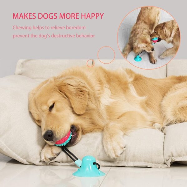 Dog Toys Dog Chew Toys for Aggressive chewers, Puppy Dog Training Treats Teething Rope Toys for Boredom Dog Puzzle Treat Food Dispensing Ball Toys for Puppies Teething (Blue) - Image 3