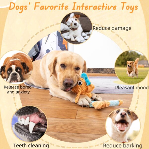 Interactive Dog Toys for Boredom, Plush Crinkle Squeaky Dog Toys, Tug of War Dog Toys, Dog Chew Toys, Dog Puzzle Toys for Small, Medium & Large Dogs (Elephant) - Image 3