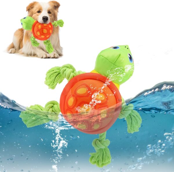 SCENEREAL Dog Water Toy for Small Medium Dogs, Dog Float Toys Interactive Floating Pool Toys, Turtle Shape Dog Chew Toys Floats on Water, Rope Toy Dog Retrieving Dummy Outdoor Training Toy