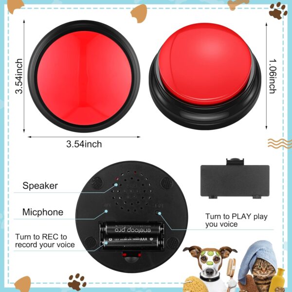 Sanwuta 12 Packs Dog Buttons for Communication, Voice Recording Button Talking Buttons for Dog Recordable Pet Training Buzzer, Dog Sound Buzzer, Pet Buttons Training Toy Game Buzzer Funny Gifts - Image 2