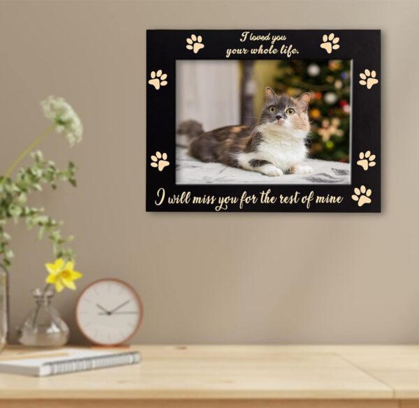 Remembrance Engraved Picture Frame, Cat and Dog Memorial Gifts, Sympathy Picture Frame for Pet Loss, Pet Memorial Gift for Loss of Dog Cat - Image 2