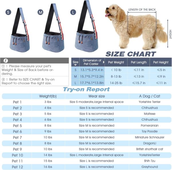 Dog Sling Carrier Hand Free Pet Sling Bag for Small Dogs Puppy Cats to Travel Walking and Outdoor Activities - Image 3