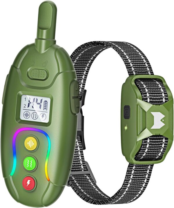 Dog Shock Collar - 3300Ft Dog Training Collar with Remote for 5-120lbs All Breeds Dogs, IP67 Waterproof e Collar with 3 Training Modes, Beep (1-8), Vibration(1-16), Safe Shock(1-99)