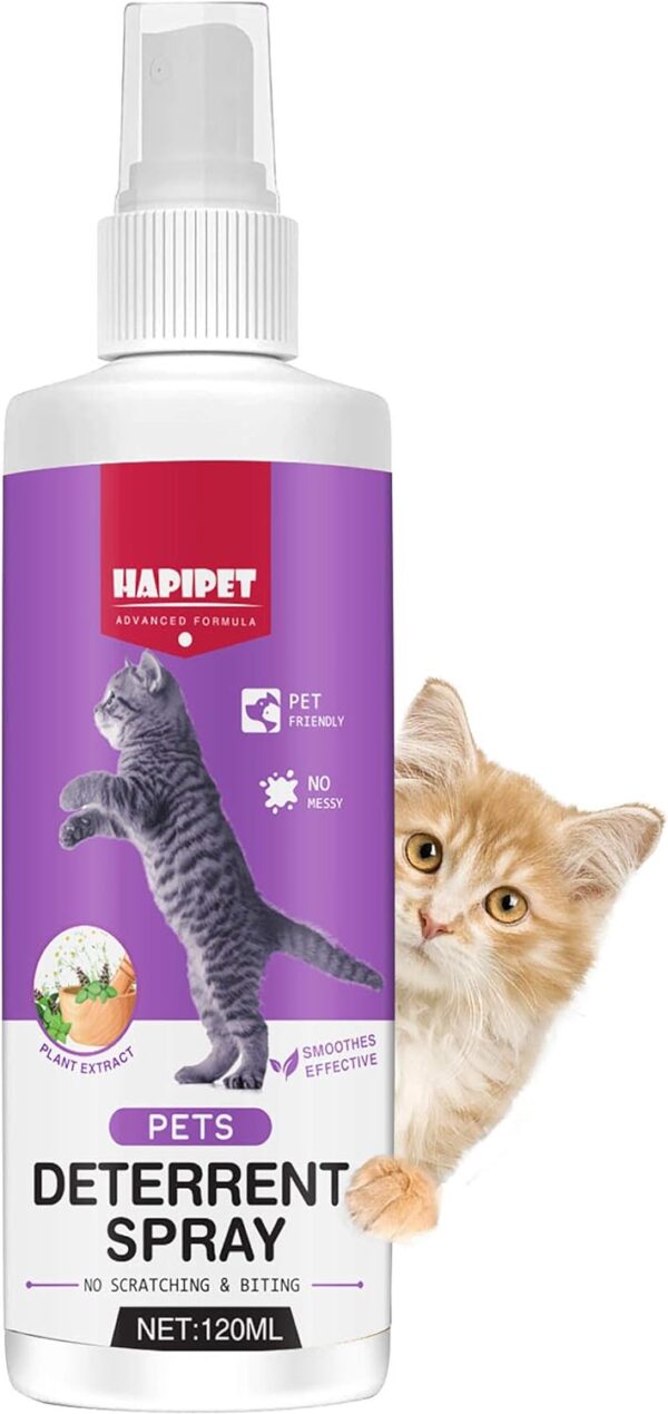 Cat Deterrent Spray, Cat Repellent Indoor Spray for Furniture, Effective Cat Deterrent for Pet Behavior Training, Prevent Cats Scratching Plants & Furniture, Purple