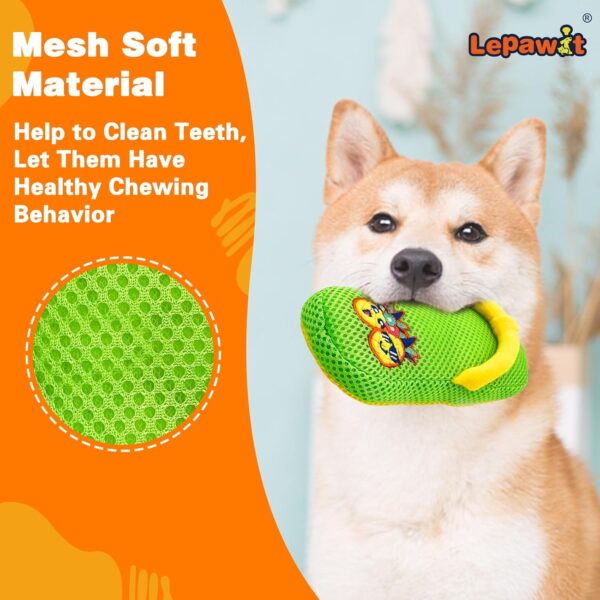 Squeaky Dog Toys, Floating Dog Toys with Mesh for Cleaning Teeth, Green Slippers Dog Gifts for Small and Medium Dogs - Image 4