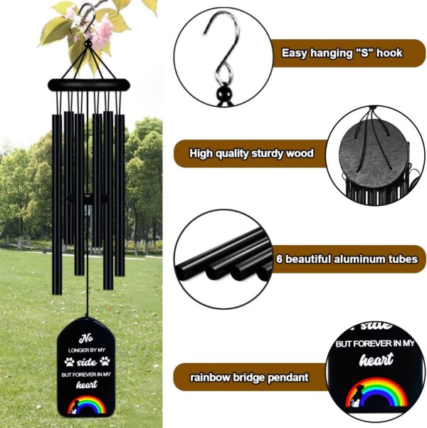 Pet Memorial Wind Chimes,Dog Memorial Gifts for Loss of Dog Sympathy Gift,Rainbow Bridge Pet Loss Gifts,Pet Remembrance Gift in Memory Dog Passing Away,Bereavement Windchime for Loss of Cat Memorial - Image 4