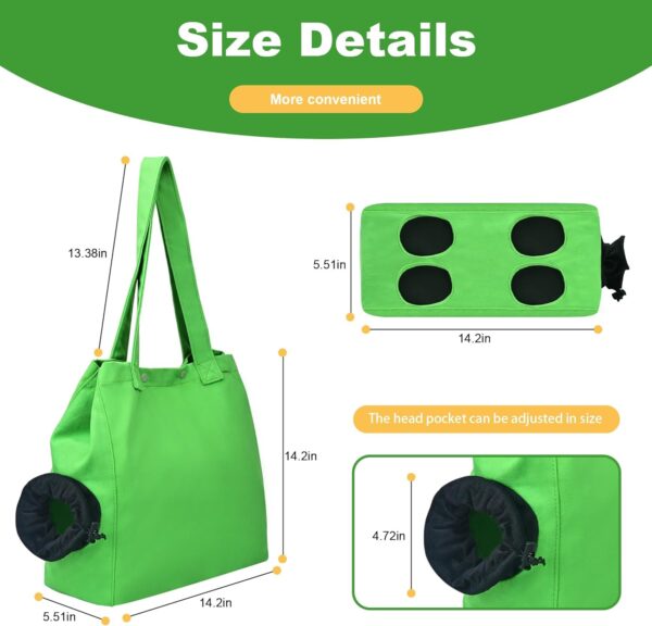 Yanvega Cat Soft Travel Carrier Pet Supplies Sling Bag, Cat Tote Bag Carrier Soft-Side Pet Carrying Chest Bag, Color Green Size M Cat Sling Holder for Nail Trimming Support Cats and Dogs Up to 11 lbs - Image 2