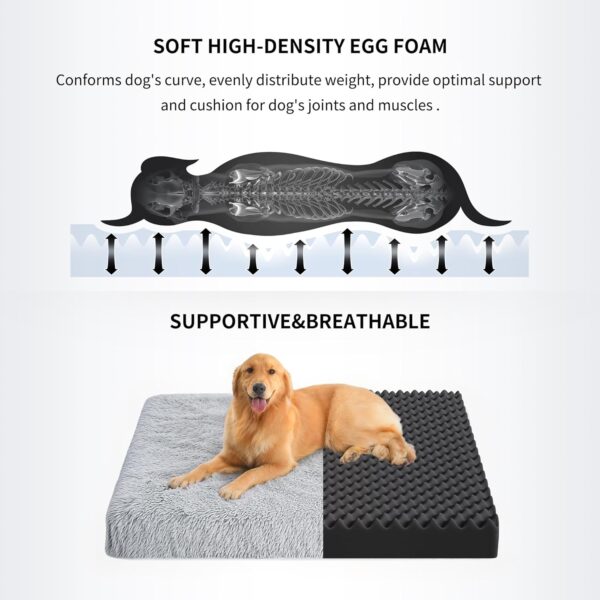 WESTERN HOME WH Dog Crate Bed for Large Dogs, Waterproof Orthopedic Dog Bed - Egg Crate Foam Dog Bed with Removable Washable Cover, Plush Dog Bed with Non-Slip Bottom - Image 3