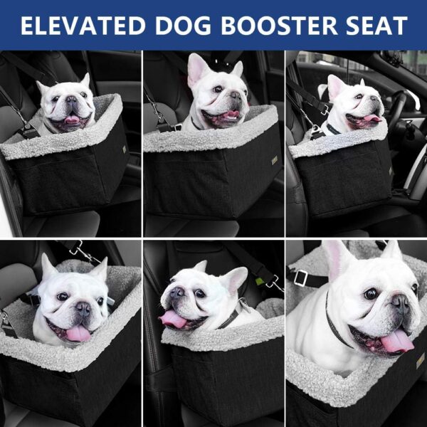 Dog Car Seats for Small Dogs, Upgrade Dog Booster Seat with Metal Frame Construction with Double-Layer Oxford, Perfect for Small Pets up to 20lbs - Image 4