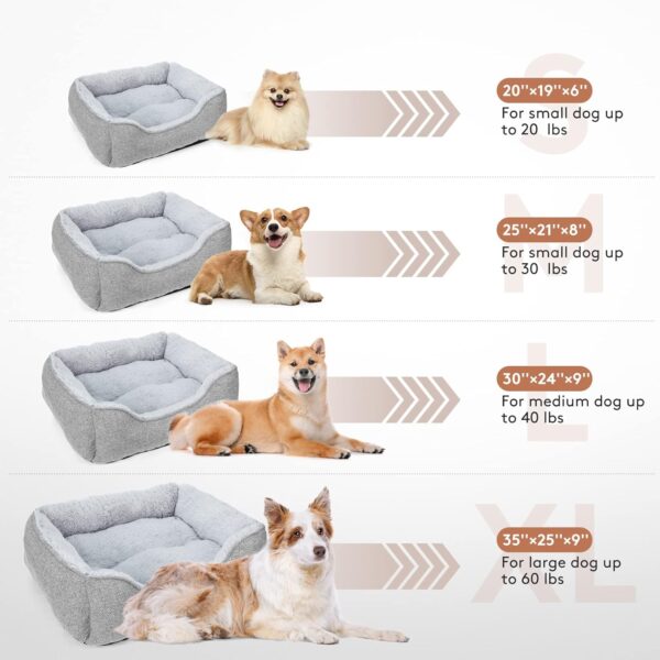 FURTIME Small Dog Beds for Small Dogs, Rectangle Washable Dog Bed, Orthopedic Dog Bed Soft and Comfy Calming Puppy Bed Waterproof Dog Cuddler Sofa Pet Bed with Anti-Slip Bottom S(20''x19''x6'') - Image 5