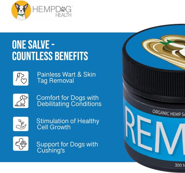 REMEDY - Hemp Salve Dog Wart Remover - Painless Dog Skin Tag Remover Balm - Dog Health Supplies for Comfort & Healthy Cell Growth for Dogs with Difficult Conditions - Image 4