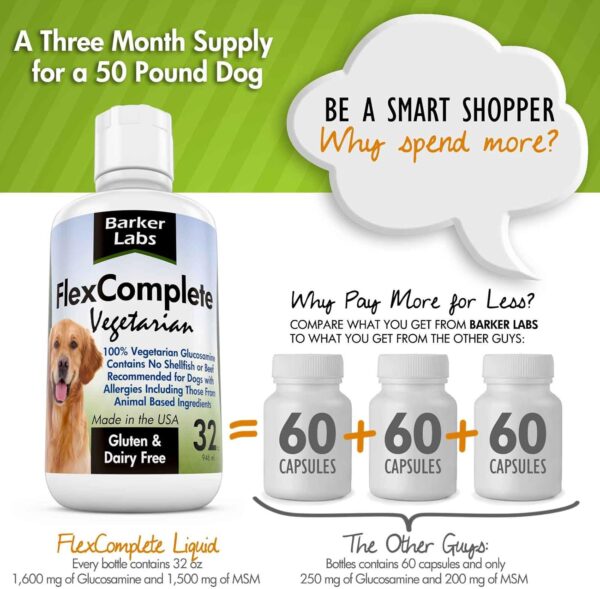 Liquid Vegetarian Glucosamine for Dogs - Joint Health and Mobility Support with Vegetarian Formula to Keep Pet Active and Healthy - for Small and Larde Dogs- Formulated in The USA - Image 3